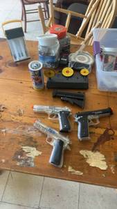 lot 259 image: Airsoft Equipment Collection with Pistols, Targets, BBs, and More