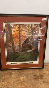 lot 278 image: Framed Print of Dawn Drummer  Ruffed Grouse by Brian Jarvi