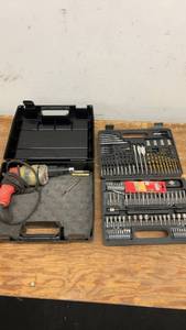 lot 197 image: Milwaukee Sander and Extensive Drill Bit Set with Storage Cases