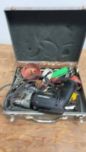 lot 199 image: Porter-Cable Power Drill Set with Accessories in Metal Case