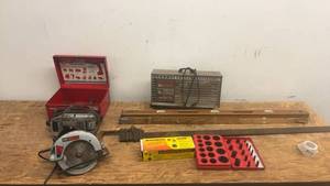 lot 210 image: Assorted Power Tools and Hardware Collection with Heater