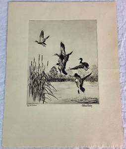 lot 35 image: Lake Erie Mallards Talio-Crome Print by Richard E Bishop