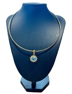 lot 38G image: Nolan Miller Blue Skies Pendant Set with Omega Style Necklace