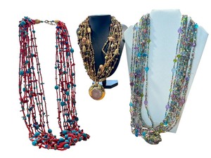 lot 39G image: Three Multi-Strand Beaded Joan Rivers Necklaces