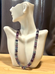 lot 35G image: Polished Beaded Necklace with a Sterling Clasp