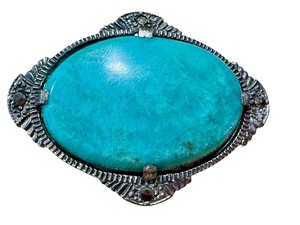lot 12R image: Beautiful Sterling Silver and Turquoise Brooch