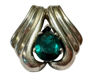 lot 31G image: Vintage Badavici Teal Blue Green Paste Large Slide Pendant