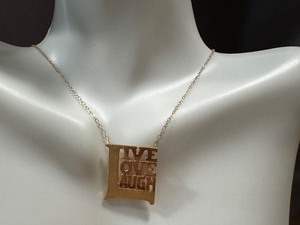 lot 30G image: 14k Gold Live, Love, Laugh Pendant and Chain