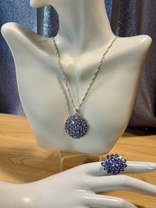 lot 4L image: Tanzanite and Sterling Silver Necklace and Ring