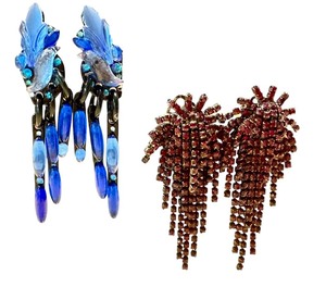 lot 22A image: Two Pairs of Dangle Earrings including an Artisan Crafted Pair of Earrings