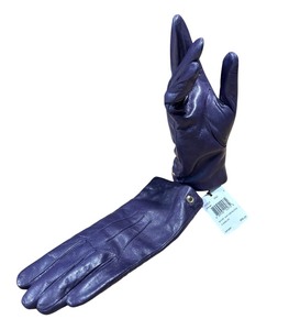 lot 8A image: New Pair of COACH Leather Gloves  COACH Violet Leather Gloves NWT