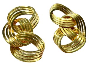 lot 17A image: Pair of Italian Ripoli Gold Plated Vintage 1989 Runway Earrings