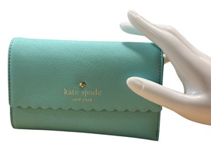 lot 5A image: Kate Spade Aqua Scalloped Kieran Wallet, NWT