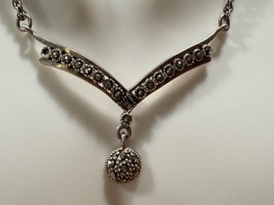 lot 46G image: Beautiful Sterling Silver and Marcasite Necklace