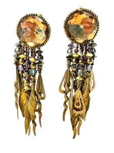 lot 15A image: Pair of Vintage Chipita Statement Earrings  Chipita Boho Statement Earrings
