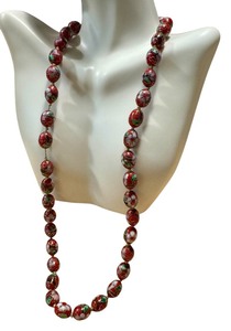 lot 10G image: Vintage Hand Knotted Chinese Cloisonn Beaded Necklace