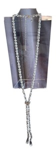 lot 21K image: Chicos Lariat Style Silver Tone and Rhinestone Necklace