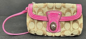lot 65 image: Coach Signature Collection Big C Pink and Brown Wristlet