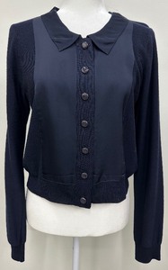 lot 10 image: DKNY Midnight Blue Button Up Sweater - Size M
