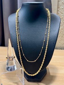 lot 16L image: Two Beautiful 18k GP Necklace Chains and Sterling Ring