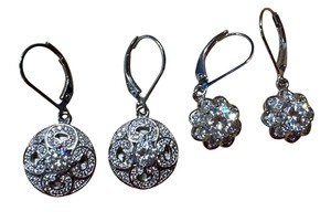 lot 6L image: Two Pairs of Vanna K Sterling Silver and Cubic Zirconia Earrings