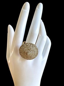 lot 3JJ image: Sterling Silver 925 Statement Ring with Brilliant Crystal Accents