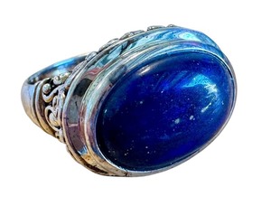 lot 13J image: Vintage 925 Sterling Silver Ring with Lapis Gemstone