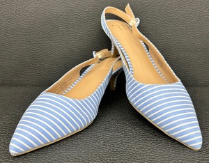 lot 53 image: A New Day Light Blue and White Slingback Flats - Size 7 12