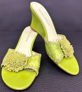 lot 83 image: Laura Ashley Flower Chartreuse Wedges - 7 12