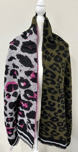 lot 96 image: Lovely Black, Pink & Leopard Print ScarfShawl - NWT