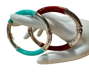 lot 24J image: Pair of Italian Milor Silver and Enamel Bangles