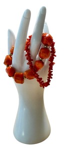 lot 30J image: Pair of Gold Coral Bracelets with 585 Gold Clasps