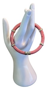 lot 36J image: Whitney Kelly Pink Rhodochrosite and Sterling Silver Bangle Bracelet