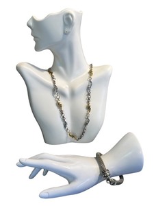 lot 44J image: Sterling Silver and Bronze Necklace with Silver Bracelet
