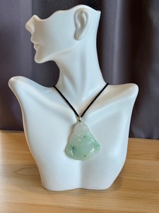 lot 49J image: Jade Buddha Pendant Necklace with Gold Detailing
