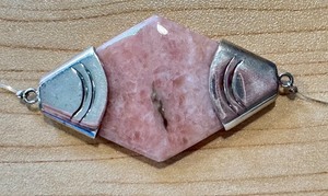 lot 92J image: Sterling Silver and Pink Stone Pendant Marked DTR