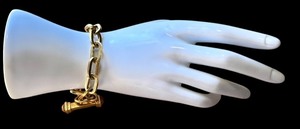 18K Italian Gold Chain Bracelet with Citrine Accents