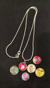 lot 124X image: Sensational Sterling Silver Snap Necklace with Variety of Snaps