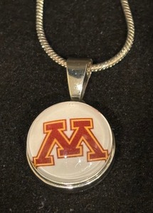 lot 155X image: University of Minnesota Sterling Silver Snap Necklace