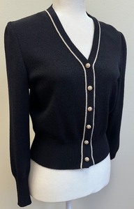 lot 52 image: St. John Collection by Marie Gray - Black & White Button Up Sweater - Size 2