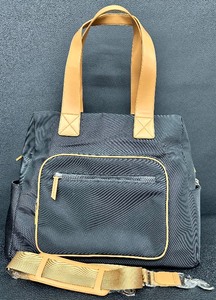lot 72 image: Citi Collective Black Nylon and Tan Vegan Leather Overnight Bag