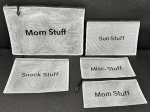 lot 82B image: Cute Zippered Storage Bags - Set of Five