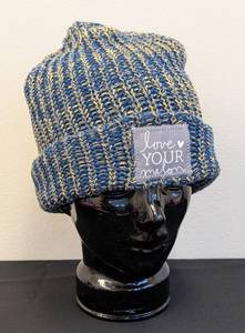 lot 132JG image: Love your Melon Blue and Yellow Knit Beanie