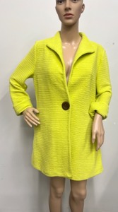 lot 59 image: Luii Womens Size S Lime Green Knit Coat with Single Button Closure