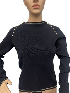 lot 66 image: Anne Klein Black Sweater with Gold Button Detailing, Size S