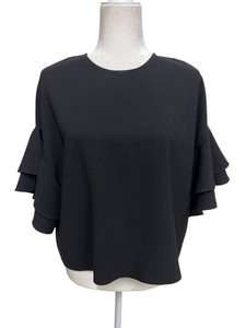 lot 112 image: Zara Woman Black Ruffle Sleeve Blouse Size M