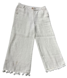 lot 117 image: Anthropologie Etienne Linen Pants with Pom-Pom Trim - Size M