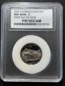 lot 11 image: 2006-S Colorado State Quarter Proof PCC PR70 Deep Cameo