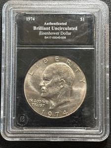 lot 16 image: 1974 Eisenhower Dollar Brilliant Uncirculated