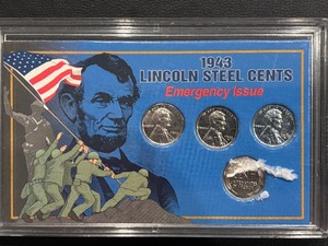 lot 51 image: 1943 Lincoln Steel Cents